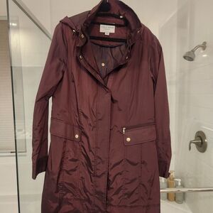 Cole Haan Women's Burgundy Rain Coat